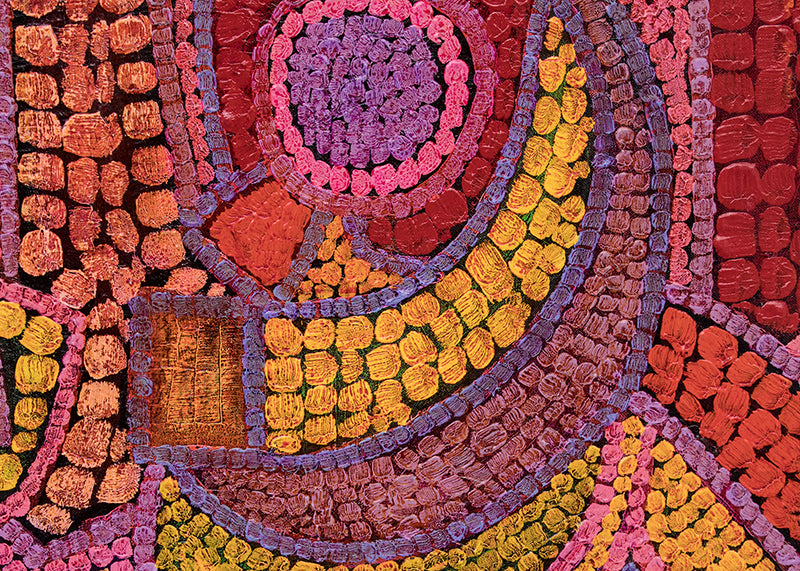 Spell (Abstract in Red, Orange, Gold, Pink, and Violet), Painting, 1987