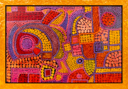Spell (Abstract in Red, Orange, Gold, Pink, and Violet), Painting, 1987