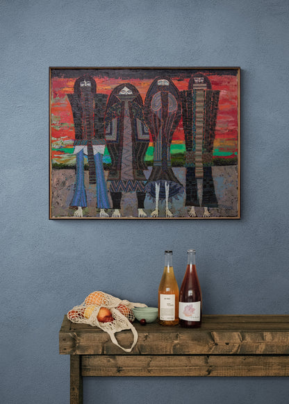 The Four Winter Months (Four Abstracted Figures), Painting, 1985