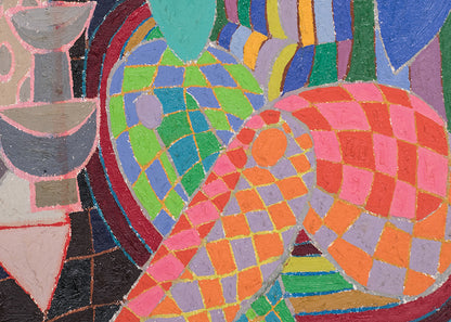Happy Potter (Abstracted Woman with Pottery), Painting, 1980