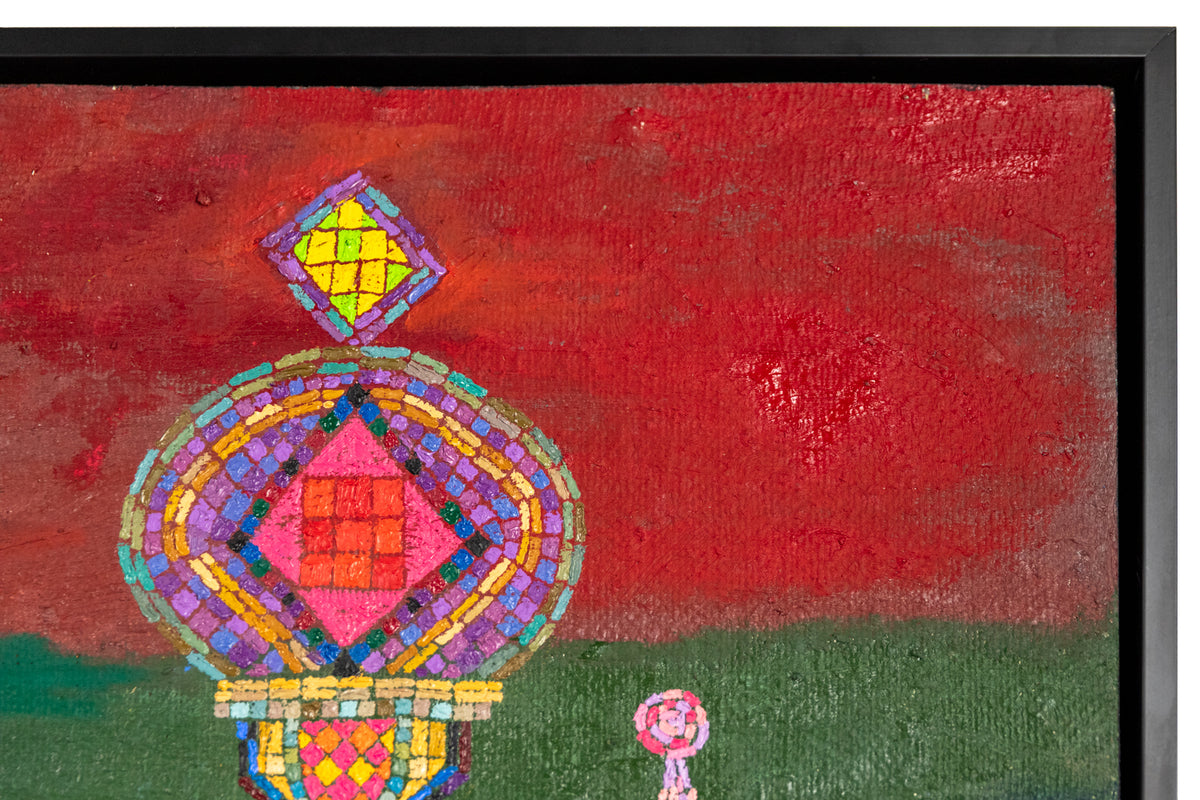 The Floating Castle (Semi Abstract Castle), Painting, 1980