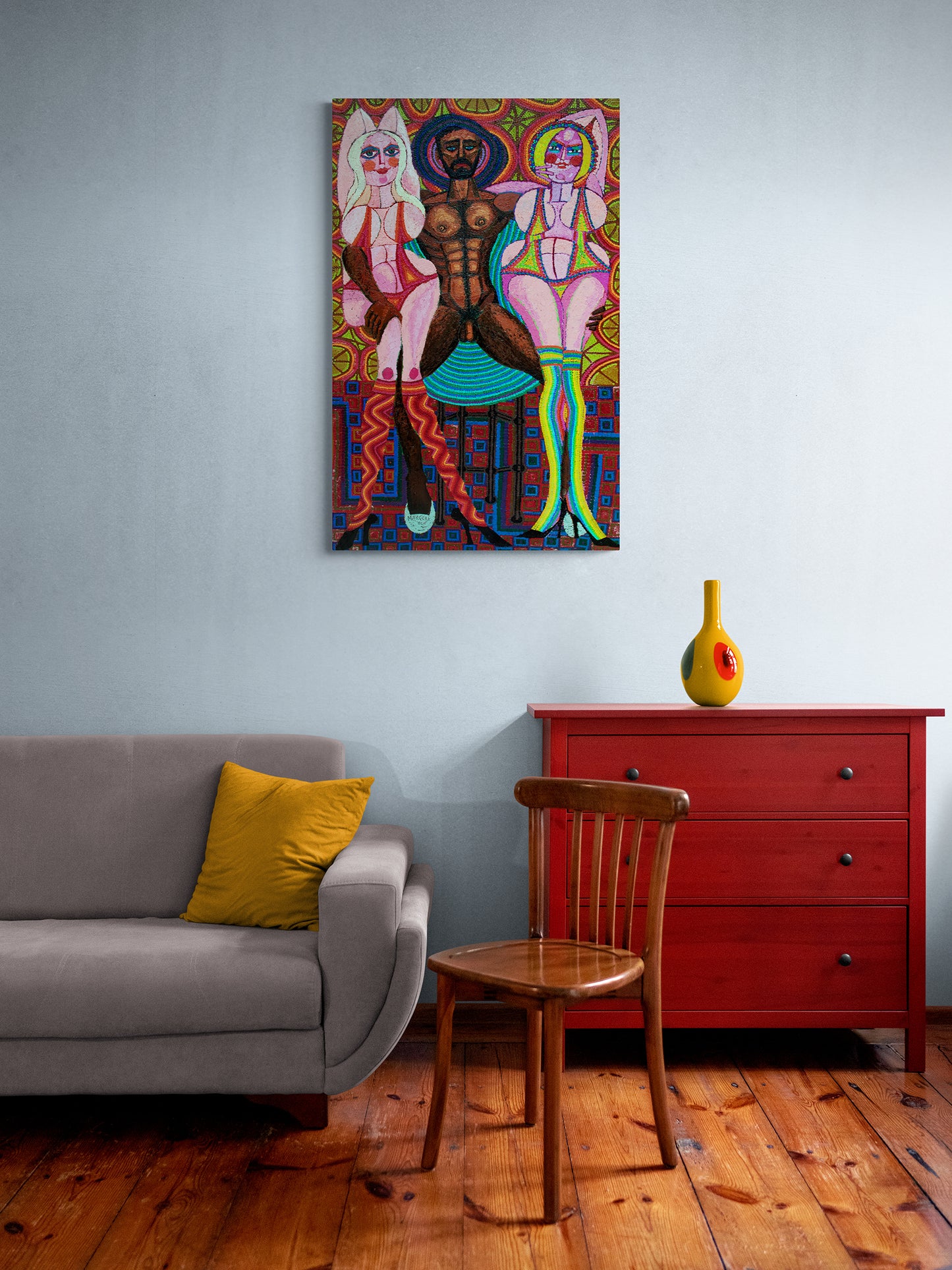 Zeus, Venus and Hera (Man and Two Women), Painting, 1982