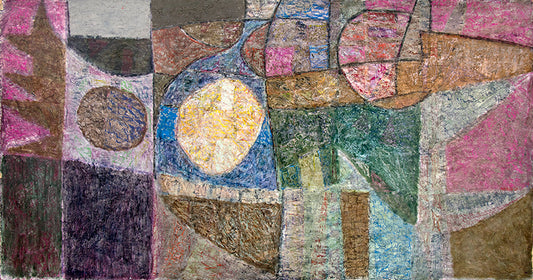 Spell Of The Winter Garden (Abstract in White, Pink, Brown, Blue, Green, and Violet), Painting, 1965