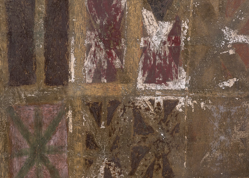 Nero's House of Gold (Abstract in Cream, Gold, Burgundy, and Gray), Painting, 1965