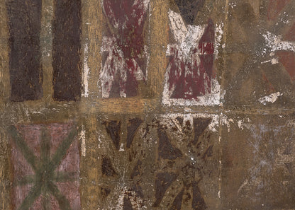 Nero's House of Gold (Abstract in Cream, Gold, Burgundy, and Gray), Painting, 1965