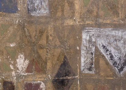 Nero's House of Gold (Abstract in Cream, Gold, Burgundy, and Gray), Painting, 1965