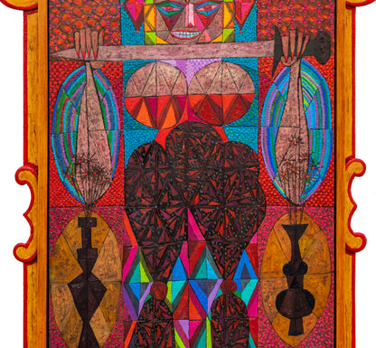War Goddess Stands For Her Portrait (Woman with Sword), Painting, 1968