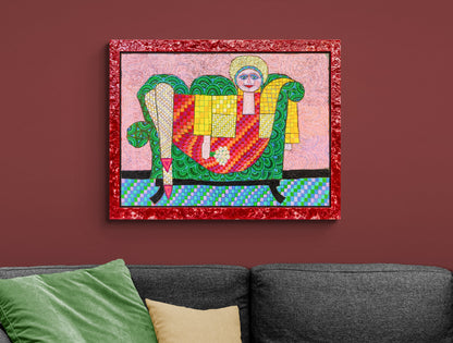 Woman of Great Importance (Woman Lounging on Sofa), Painting, 1990