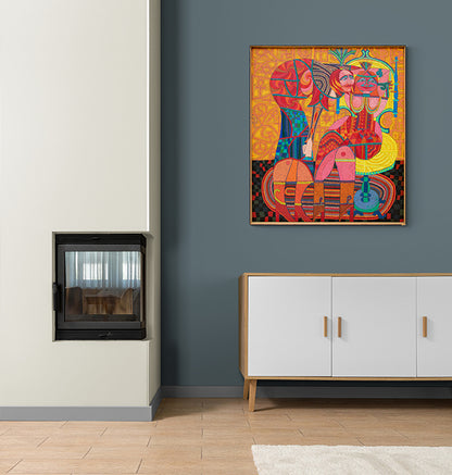 Sybils Telling Cosmic Jokes On Mankind (Two Women), Painting, 1980