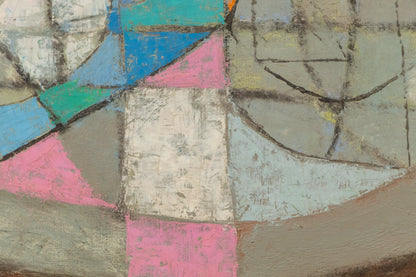To Troy, To Troy (Abstract in Brown, Blue, Gray, Red, and Yellow), Painting, 1950