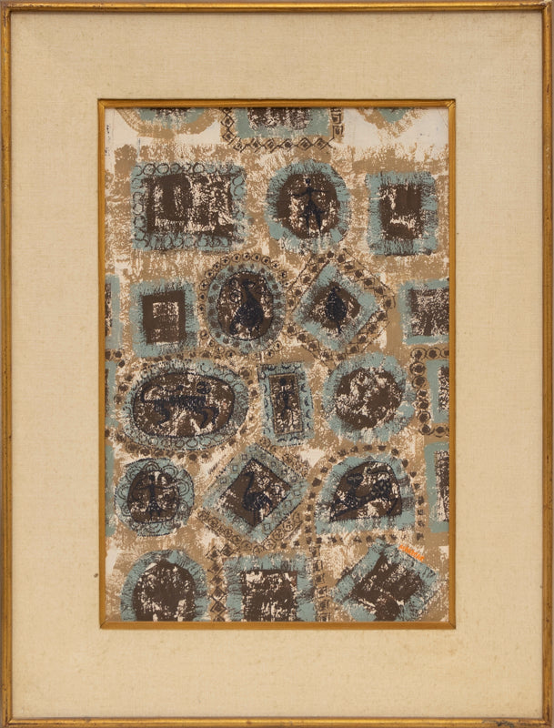 Coptic Fragment (Pictures of People and Animals), Painting, 1960