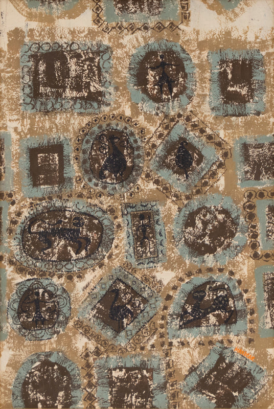 Coptic Fragment (Pictures of People and Animals), Painting, 1960