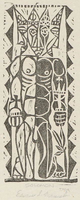 Edward Marecak (1919-1993) artwork for sale. Solomon (Three Faced King), Print, Denver, Colorado, Art Gallery)