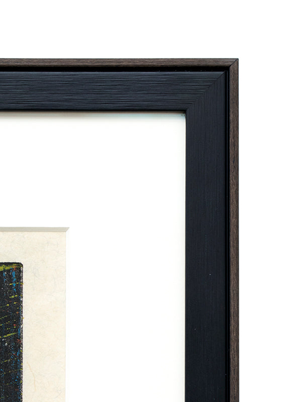 Shapes (Abstract in Black, Umber, Chartreuse, and Blue), Print, circa 1960-1980