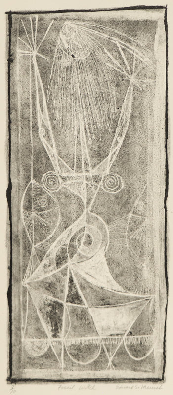 Fossil Witch (Black and White Abstract), Print