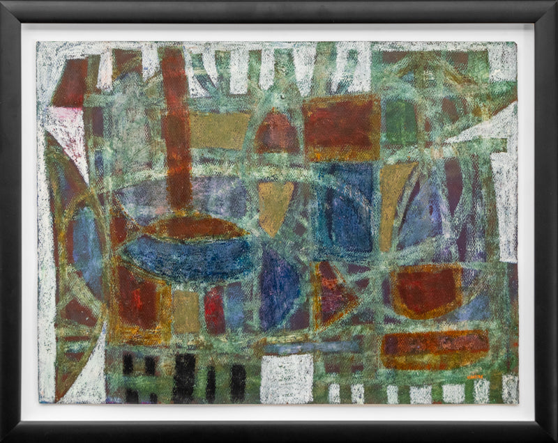 Castle of the Winter Witch (Abstract in White, Brown, Ochre, and Blue), Drawing, 1965