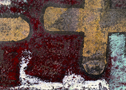 Calligraphy (Abstract in Ochre, Cyan, Black, and White), Painting, 1964