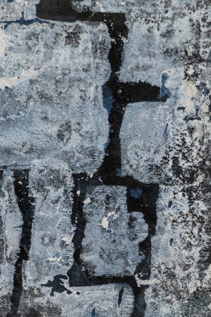 Winter Kachinas (Abstract in Black, Gray, White, and Blue), Painting, 1960