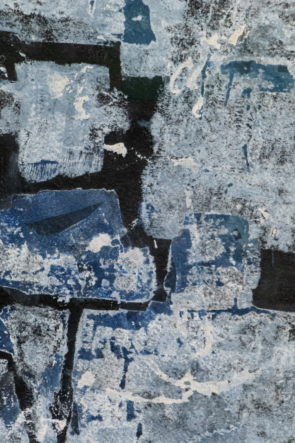 Winter Kachinas (Abstract in Black, Gray, White, and Blue), Painting, 1960