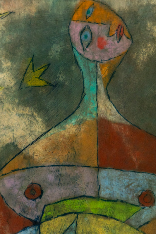 Untitled (Abstracted Woman with Fish), Painting