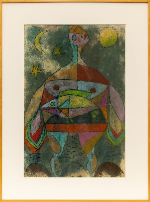 Untitled (Abstracted Woman with Fish), Painting