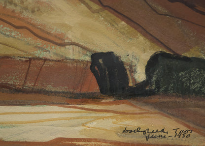 Spring Storm (Nighttime Mountain Landscape), Painting, dated 1980