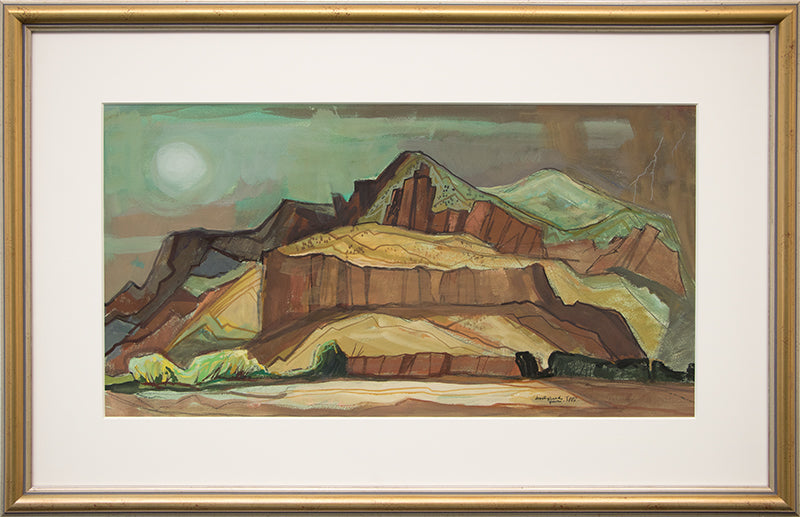 Spring Storm (Nighttime Mountain Landscape), Painting, dated 1980