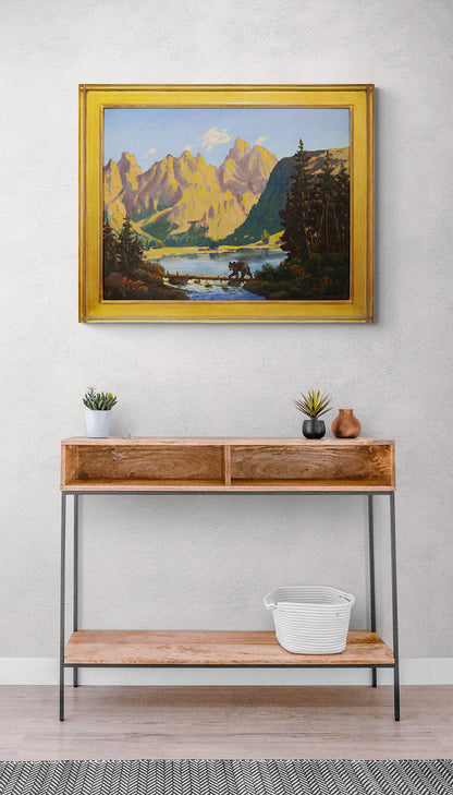 Little Bear (Landscape with Lake and Mountains), Painting, 1959