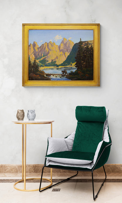 Little Bear (Landscape with Lake and Mountains), Painting, 1959