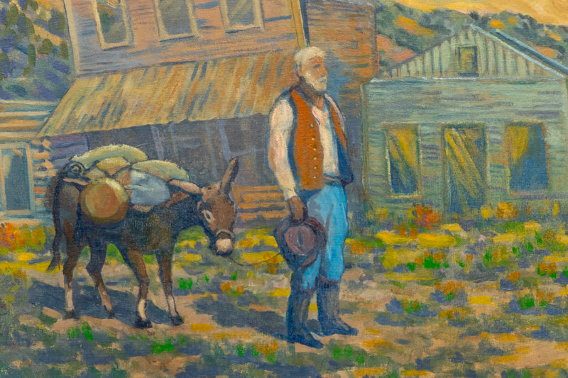 Ghost Town (Mountain Landscape with a Prospector), Painting, 1963