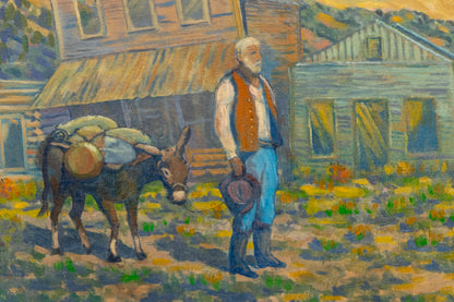 Ghost Town (Mountain Landscape with a Prospector), Painting, 1963