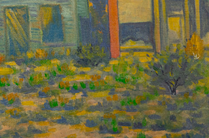 Ghost Town (Mountain Landscape with a Prospector), Painting, 1963