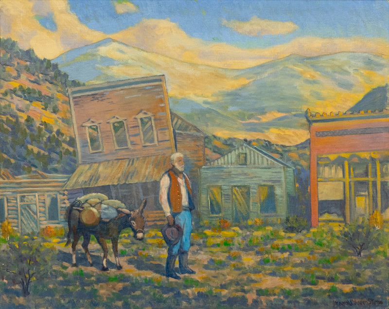 Ghost Town (Mountain Landscape with a Prospector), Painting, 1963