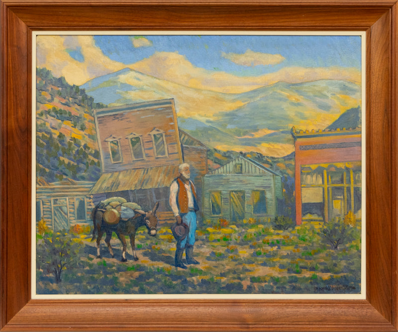 Ghost Town (Mountain Landscape with a Prospector), Painting, 1963