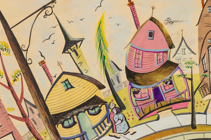 Untitled (Modernist Street Scene), Painting