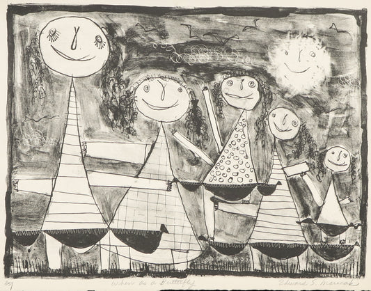 Edward Marecak (1919-1993) artwork for sale. When as a Butterfly (Five Girls), Print, circa 1940-1970, Denver, Colorado, Art Gallery)