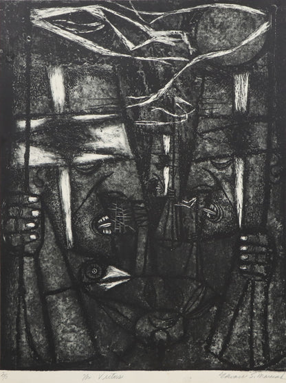 The Victors (Black and White Abstract), Print, circa 1940-1970