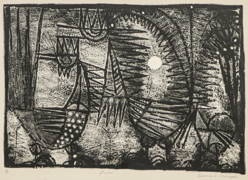 Edward Marecak (1919-1993) artwork for sale. Birds (Black and White Abstract), Print, Denver, Colorado, Art Gallery)