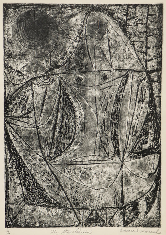 Edward Marecak (1919-1993) artwork for sale. The Stone Queen (Abstract Female Figure), Print, Denver, Colorado, Art Gallery)
