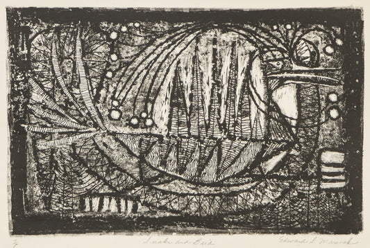 Edward Marecak (1919-1993) artwork for sale. Snake and Bird, Print, Denver, Colorado, Art Gallery)