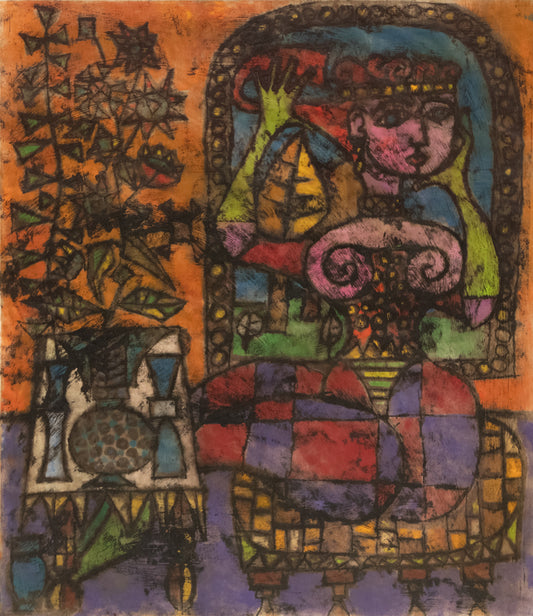 Seated Woman With Still Life, Painting, 1960