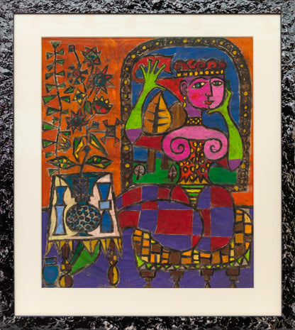 Seated Woman with Still Life, Drawing, 1960
