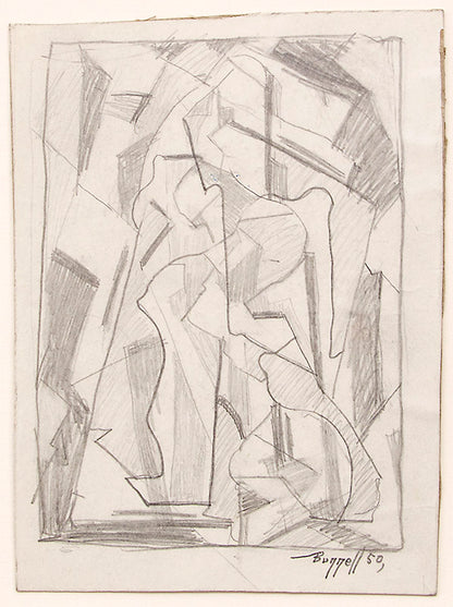 Untitled Abstract (Study for Sacred Family), Drawing, 1950