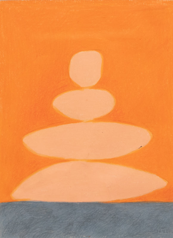 Margo Hoff (1910-2008) artwork for sale. Road Stones III (Stacked Stones Series), Drawing, Denver, Colorado, Art Gallery)