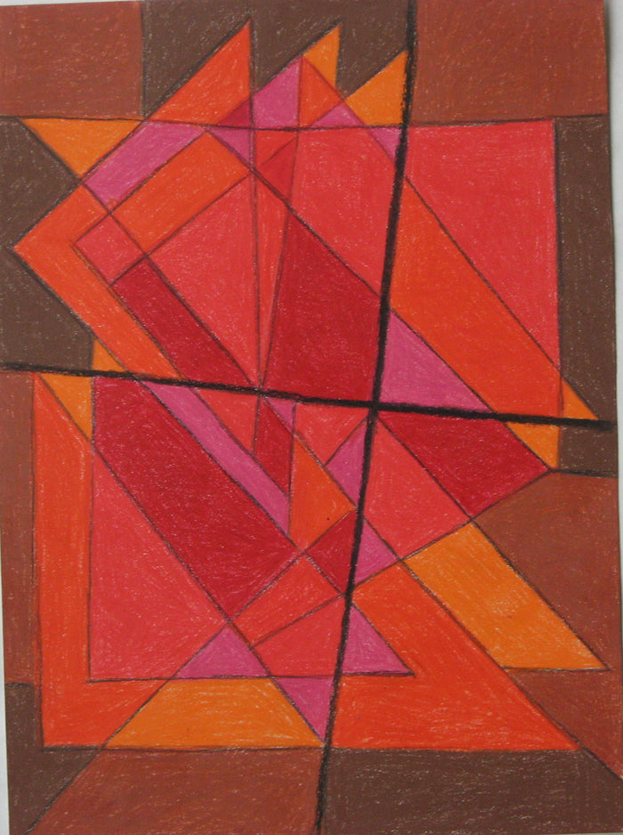 Untitled (Abstract in Red, Orange and Amber), Drawing