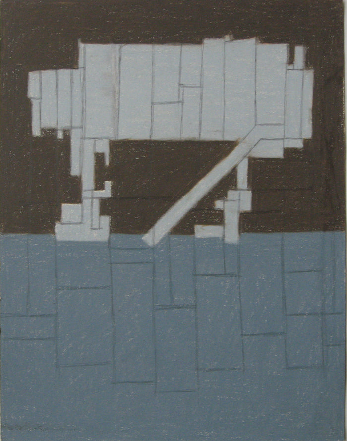 Untitled (Structure on Blue Field), Drawing