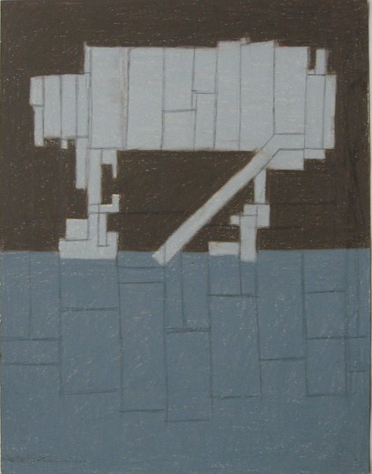 Untitled (Structure on Blue Field), Drawing