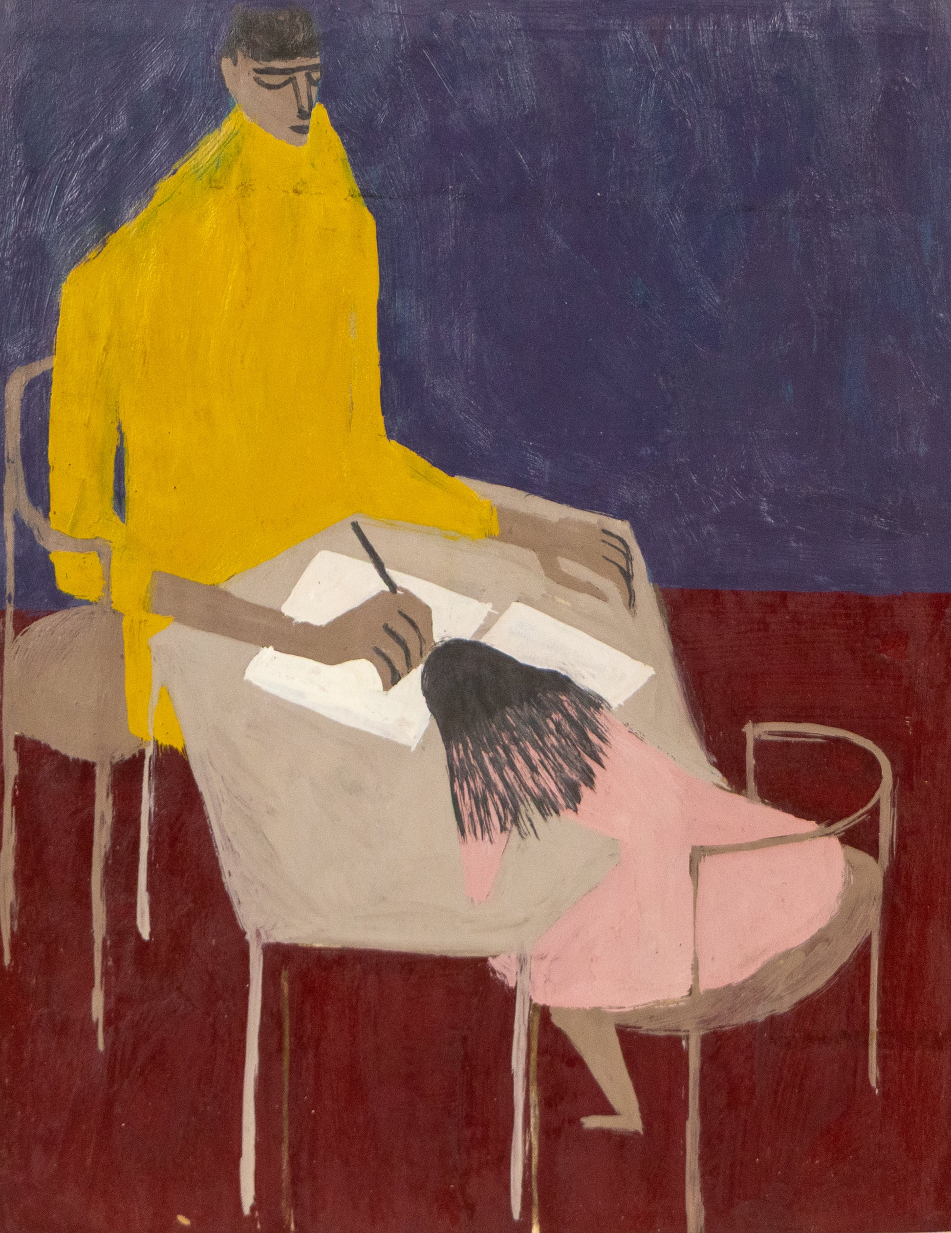 Margo Hoff (1910-2008) artwork for sale. The Lesson, 8, Painting, Denver, Colorado, Art Gallery)