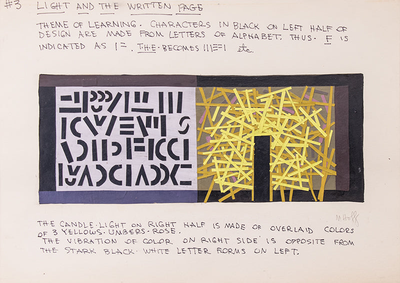 Margo Hoff, #3 Light and the Written Page, acrylic and collage Painting