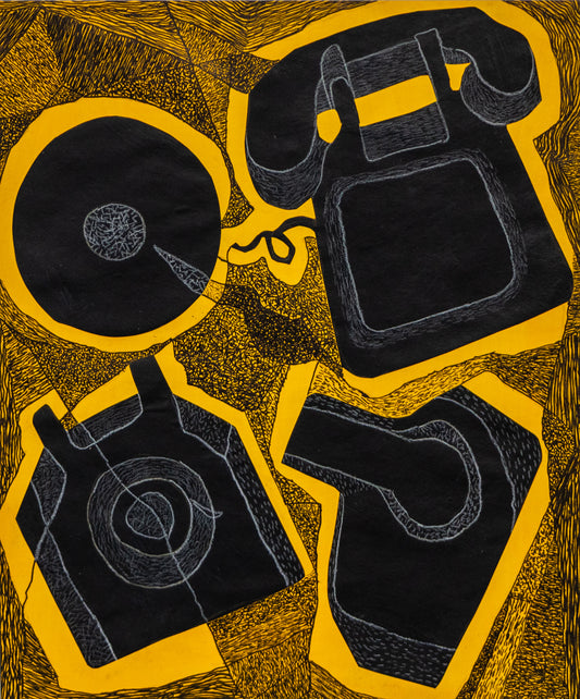 Untitled (Telephone, Phonograph), Painting